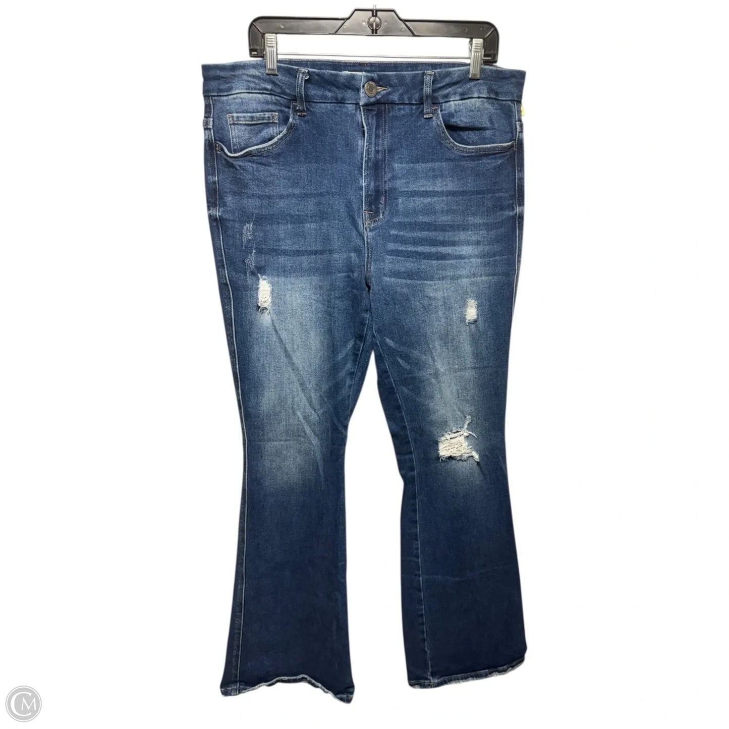Jeans Flared By Vervet In Blue Denim, Size: 14