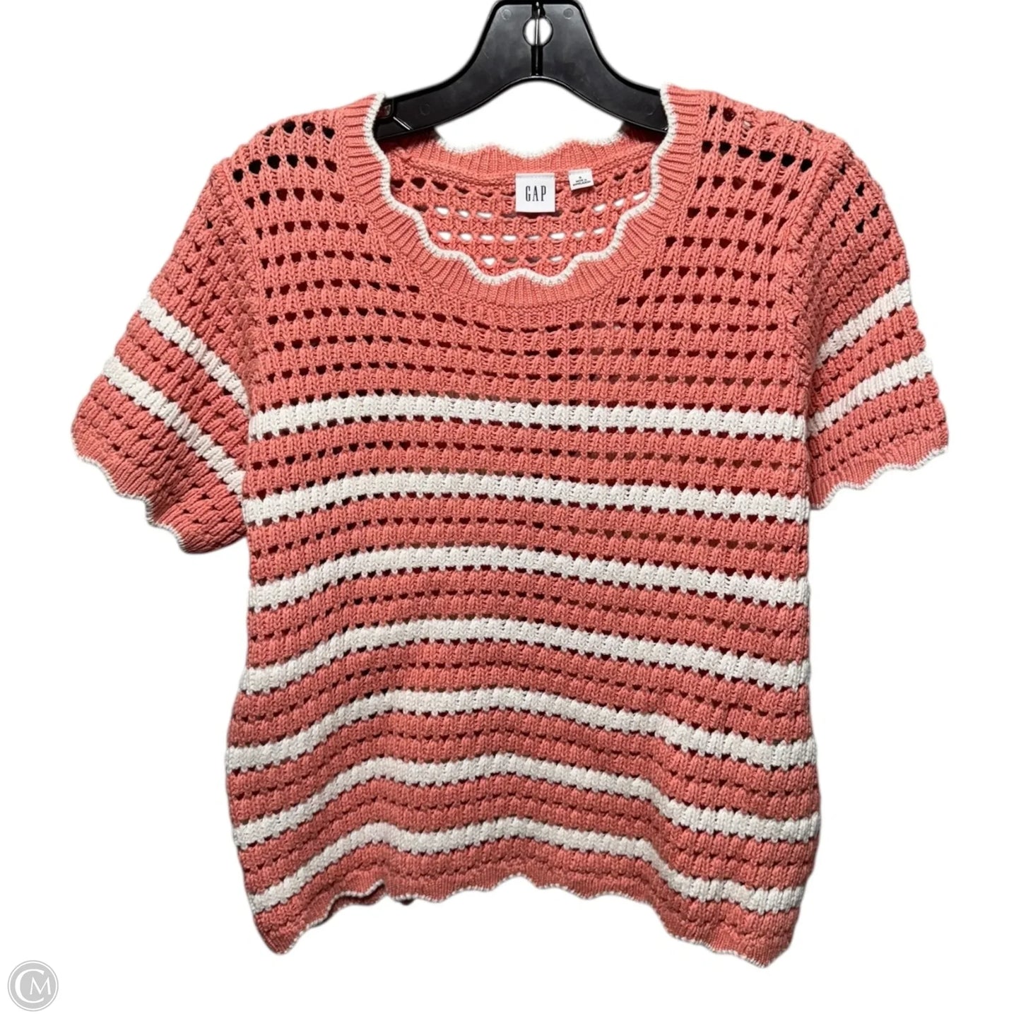 Sweater Short Sleeve By Gap In Striped Pattern, Size: S