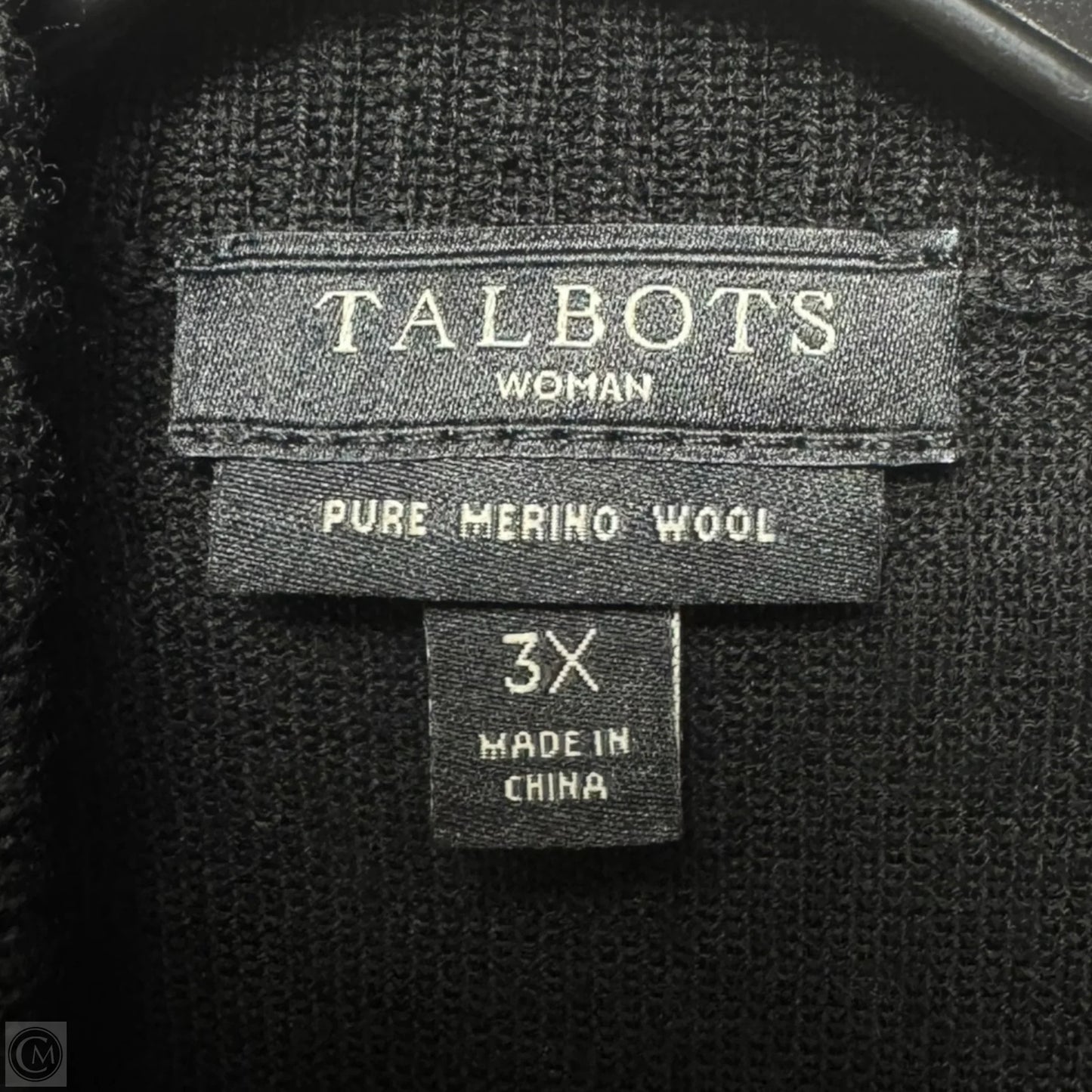 Merino Wool Sweater Cardigan By Talbots In Black, Size: 3x