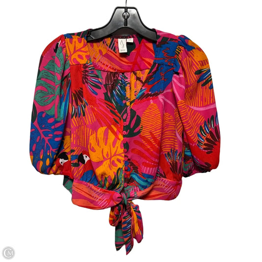 Top Short Sleeve By Joie In Tropical Print, Size: S