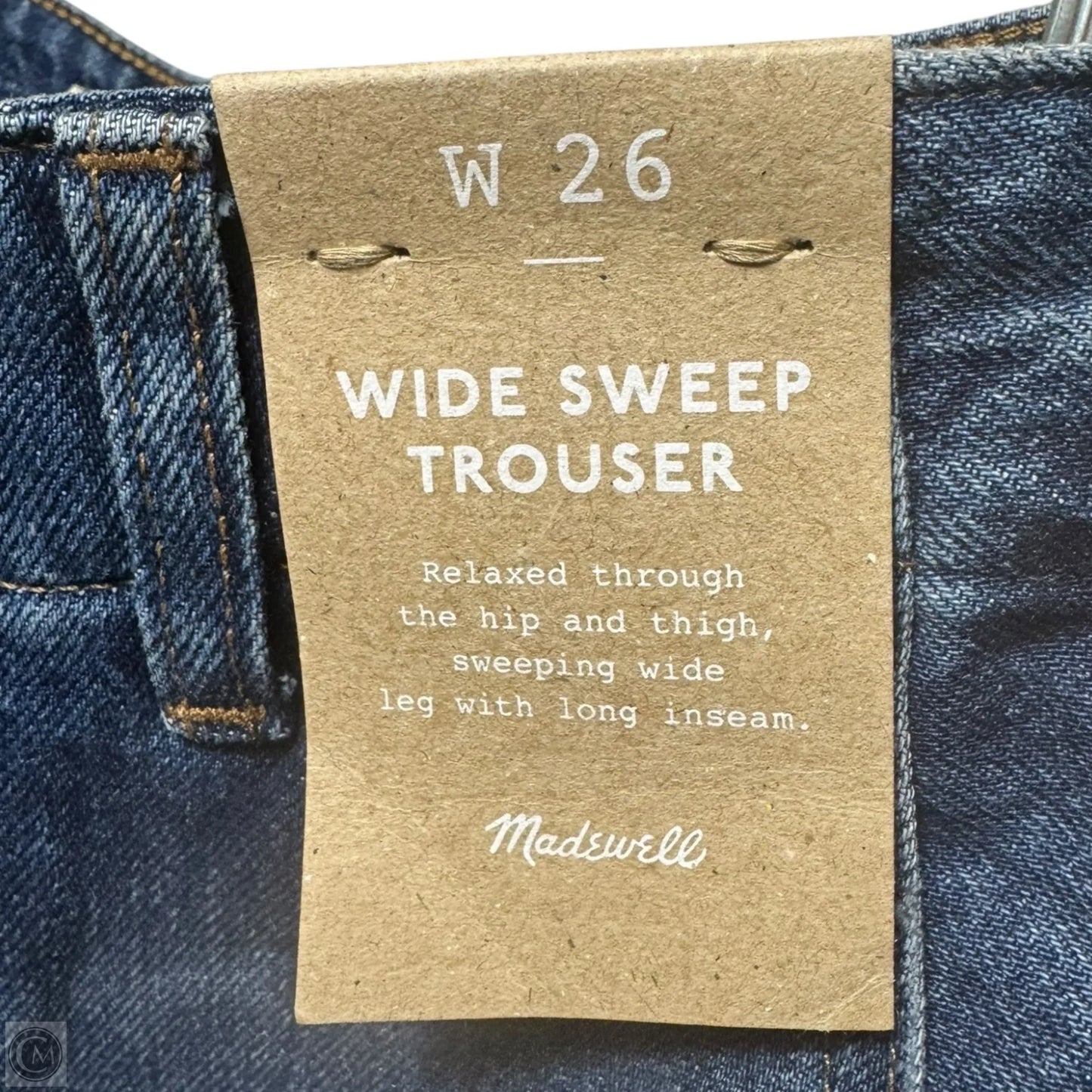 Wide Sweep Trouser By Madewell In Blue Denim, Size: 2