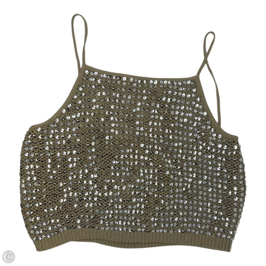 Top Sleeveless By J. Crew In Silver and tan, Size: L