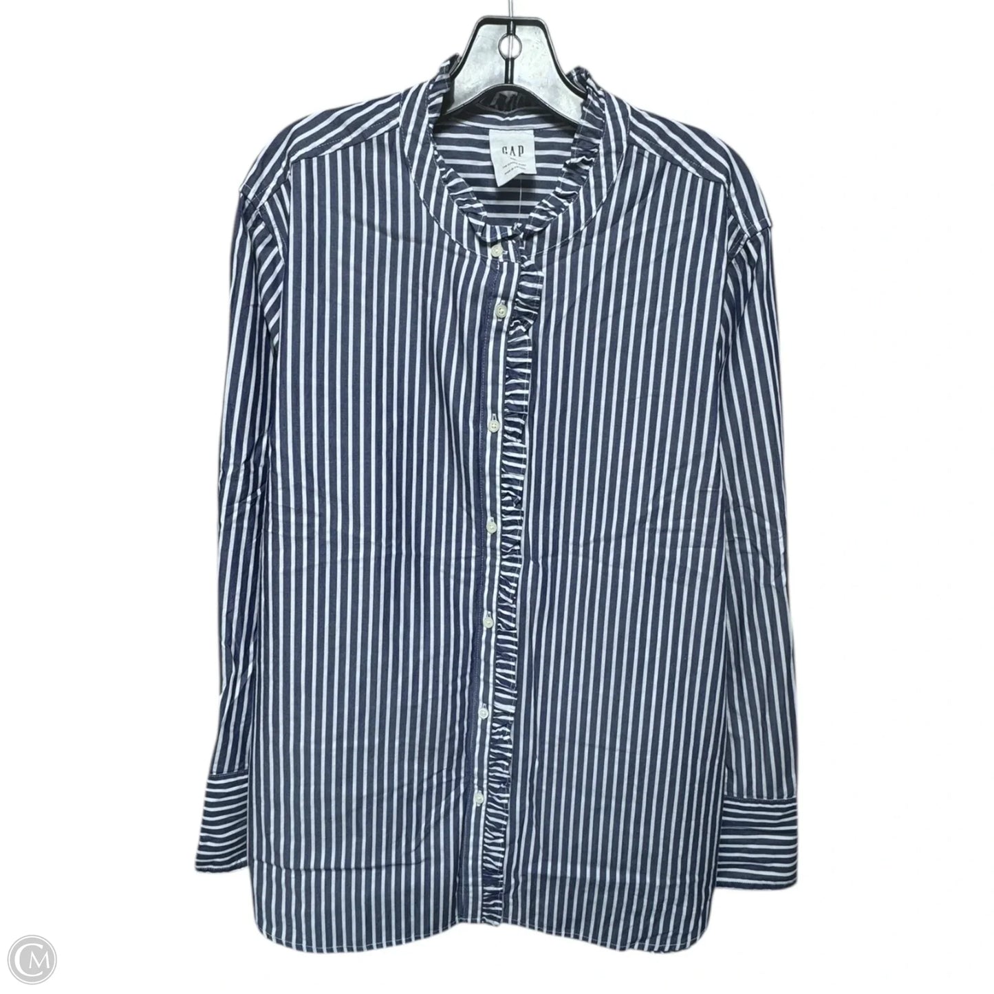 Top Long Sleeve By Gap In Striped Pattern, Size: Xxl