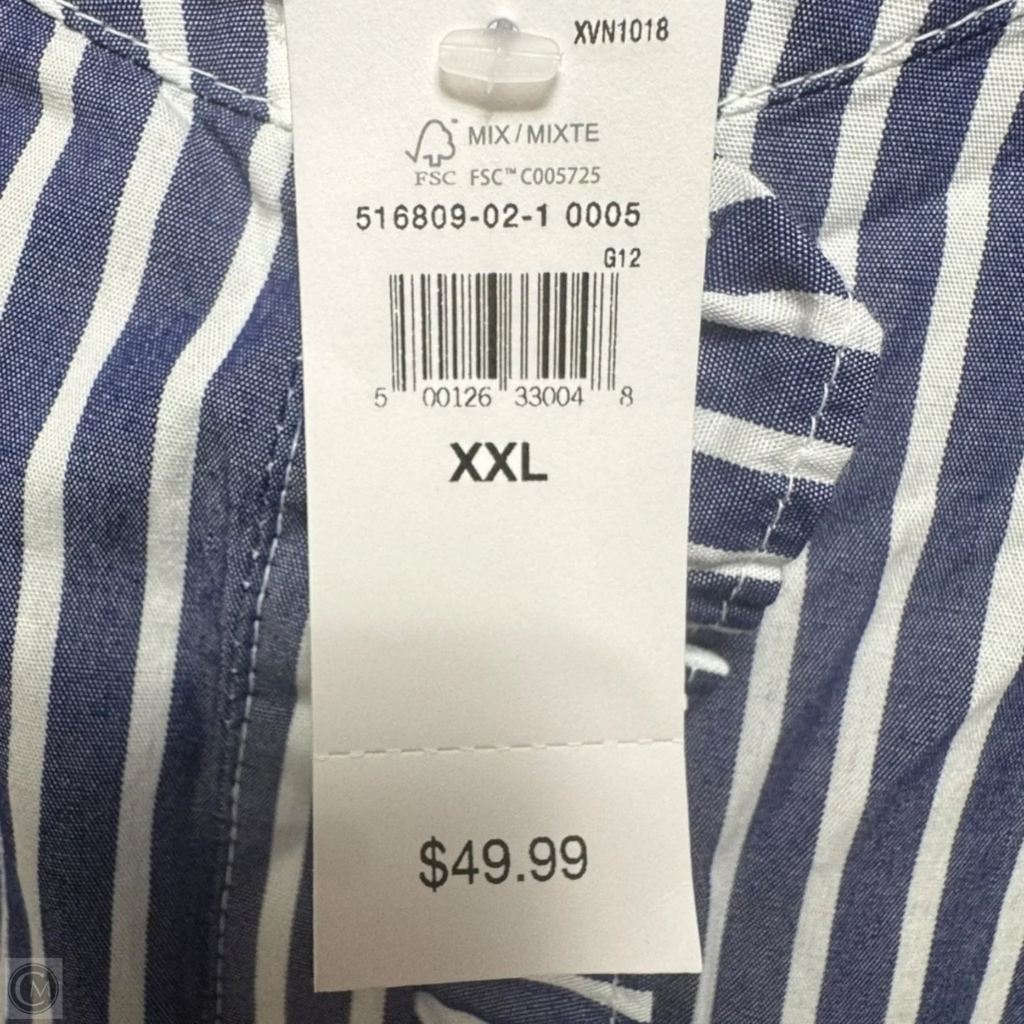 Top Long Sleeve By Gap In Striped Pattern, Size: Xxl