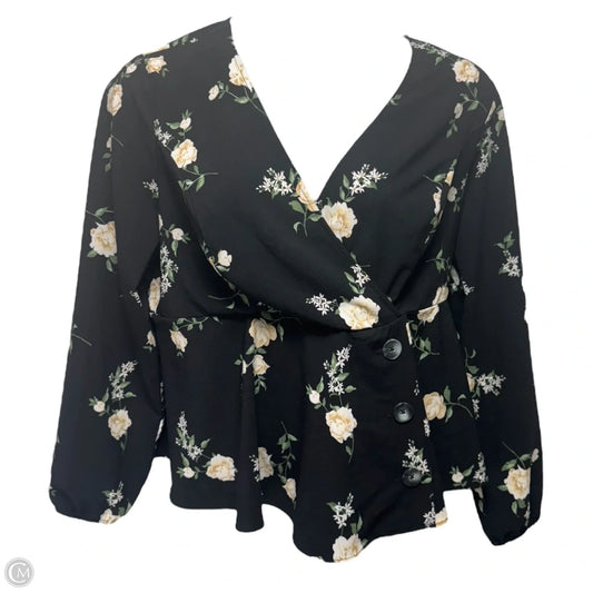 Top Long Sleeve By Torrid In Floral Print, Size: 1x