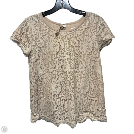 Lace Top Short Sleeve By Joie In Beige, Size: Xs