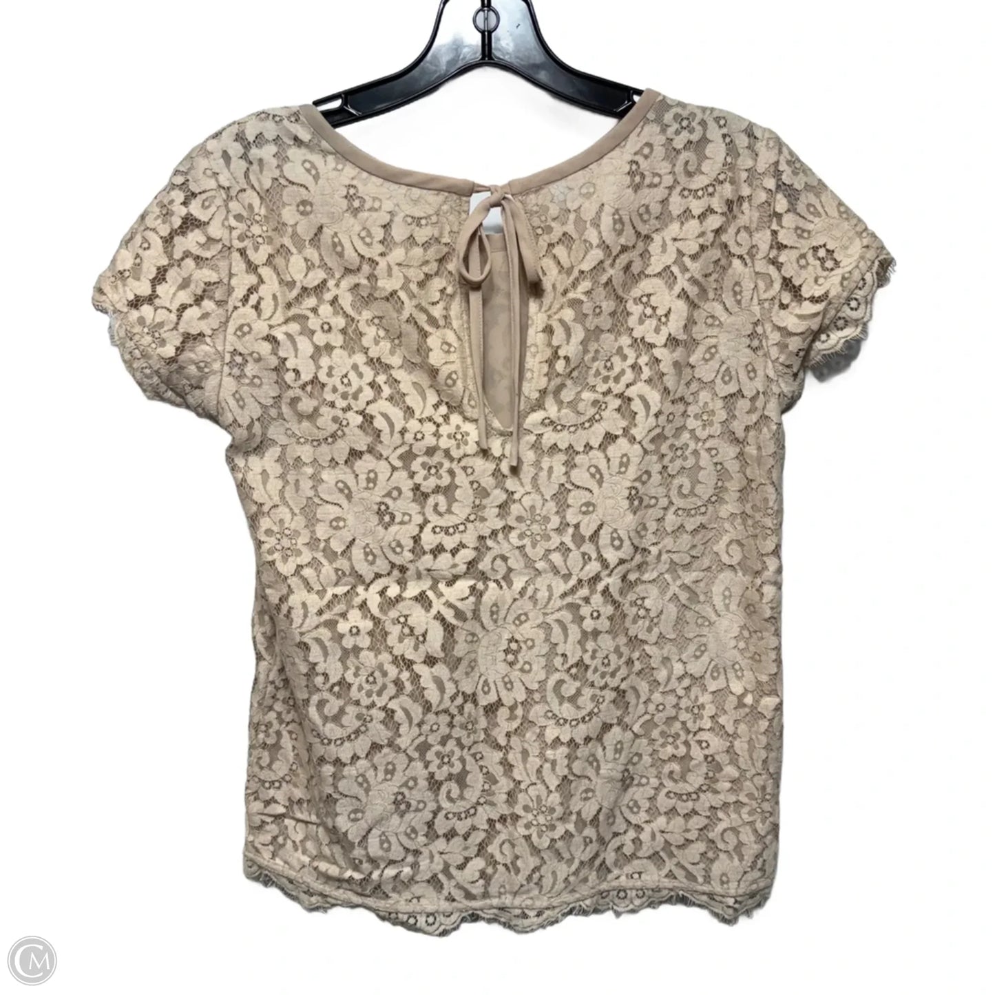 Lace Top Short Sleeve By Joie In Beige, Size: Xs