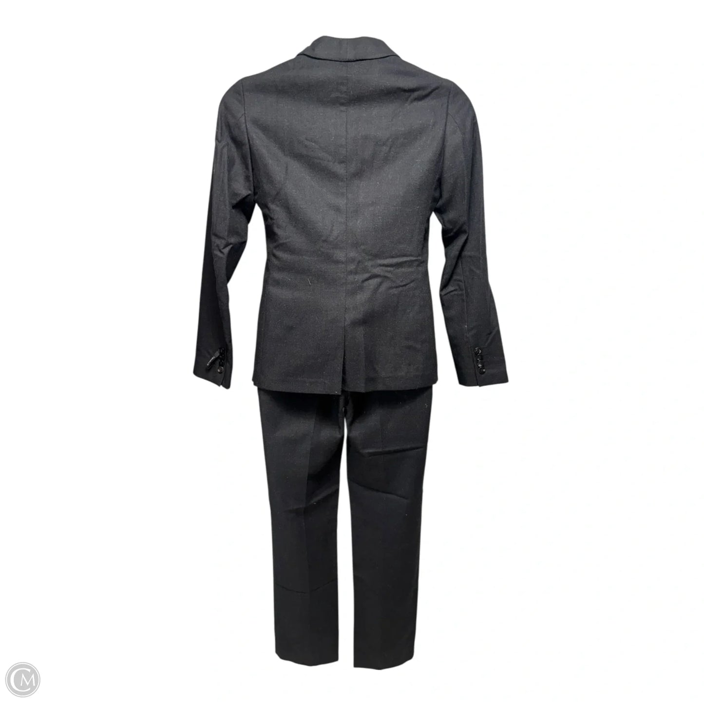 Italian Wool & Mohair Single Breasted Blazer & Trousers Suit 2 Piece Set By Tonello For Davide Cenci In Black, Size: 10