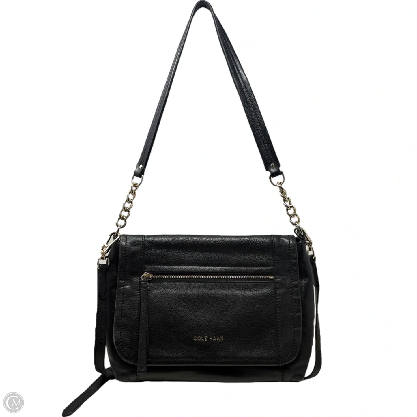 Chain Flap Convertible Leather Shoulder Bag Crossbody By Cole-haan, Size: Medium