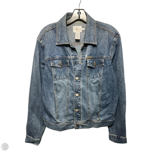 Jacket Denim By Calvin Klein In Blue Denim, Size: L