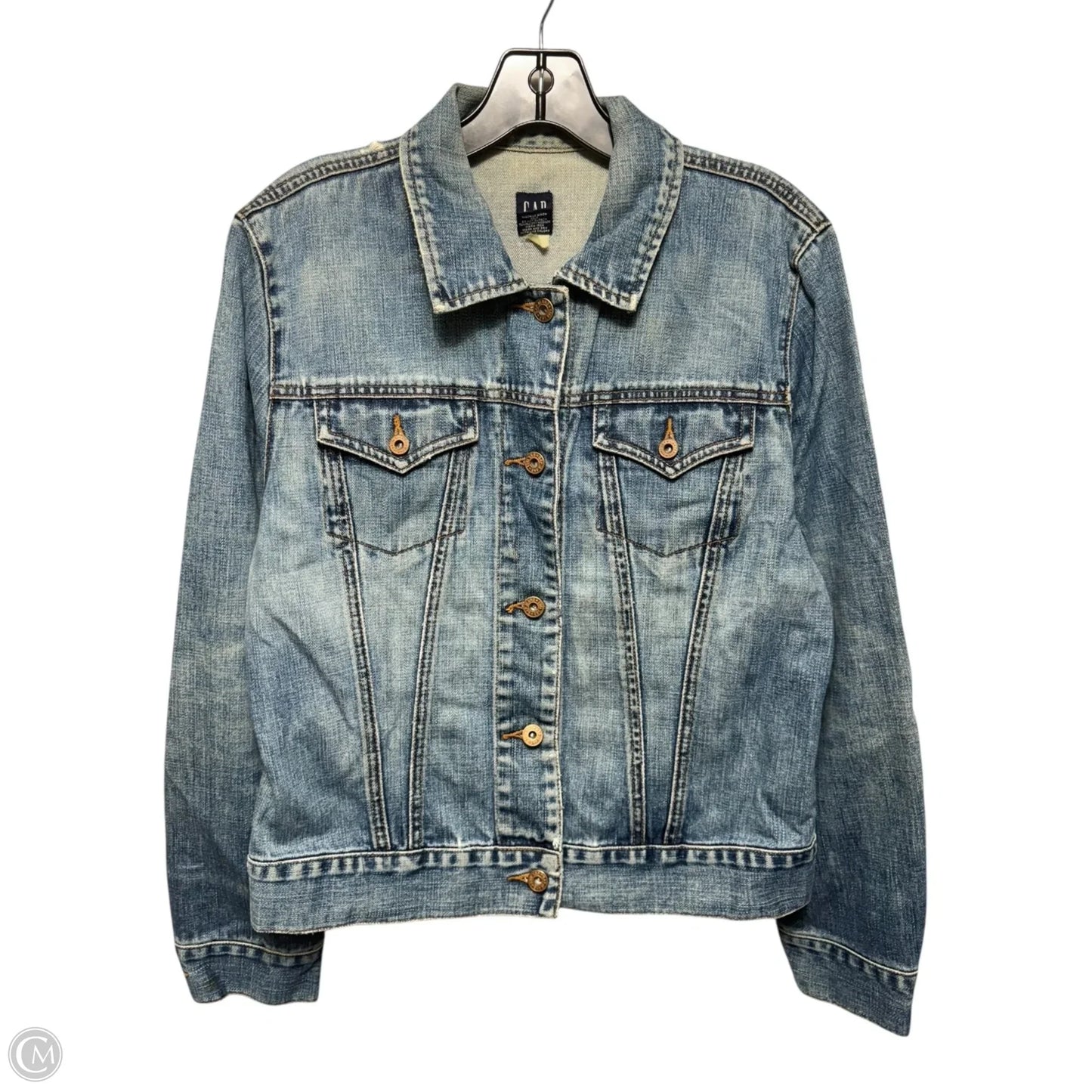 Jacket Denim By Gap In Blue Denim, Size: L