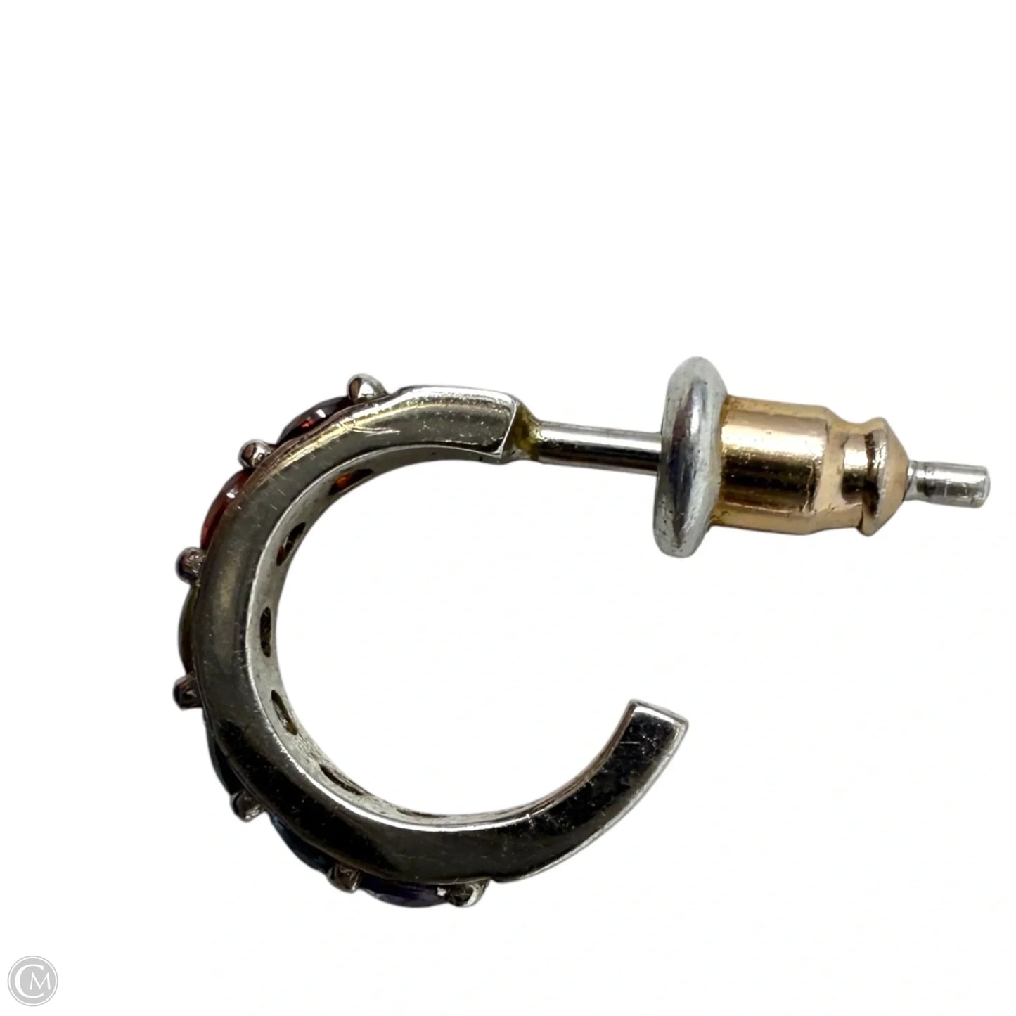 Sterling Silver Rainbow Crystal Hoop Earrings