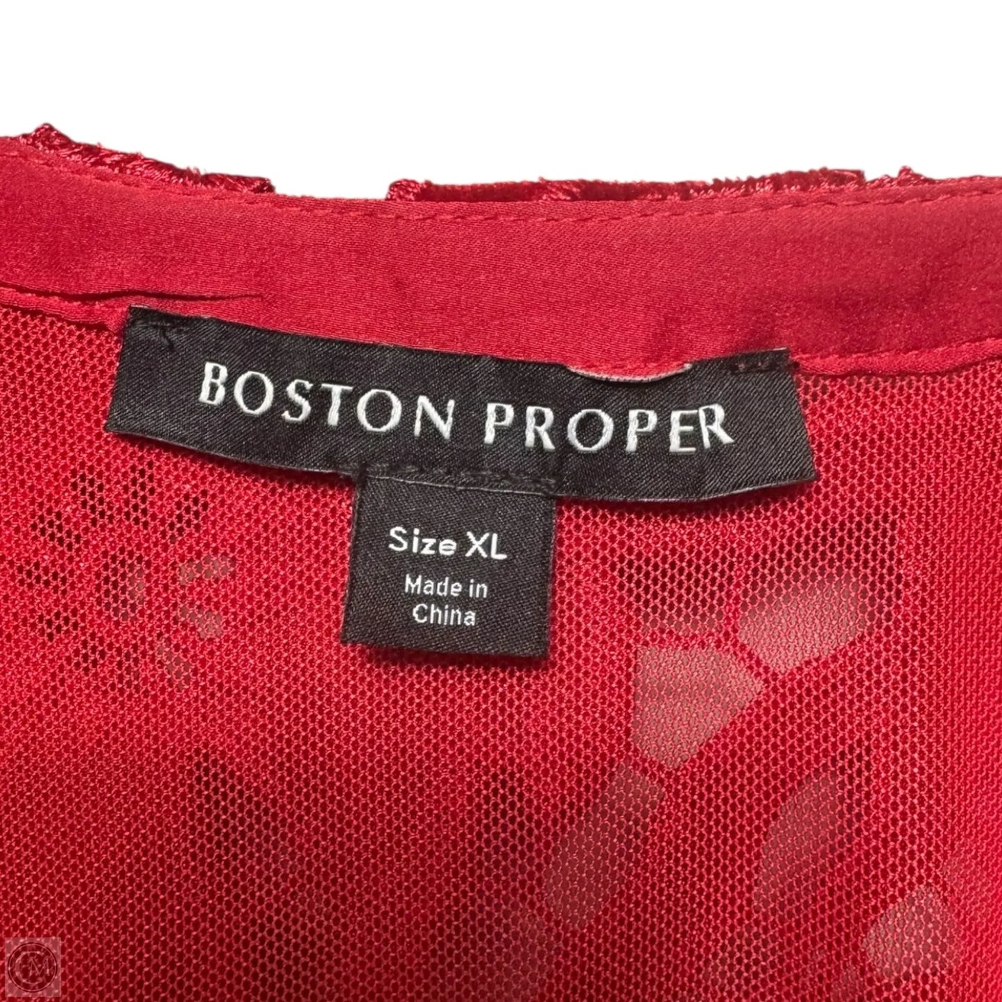 Velvet Eyelet Jacket By Boston Proper In Red, Size: Xl