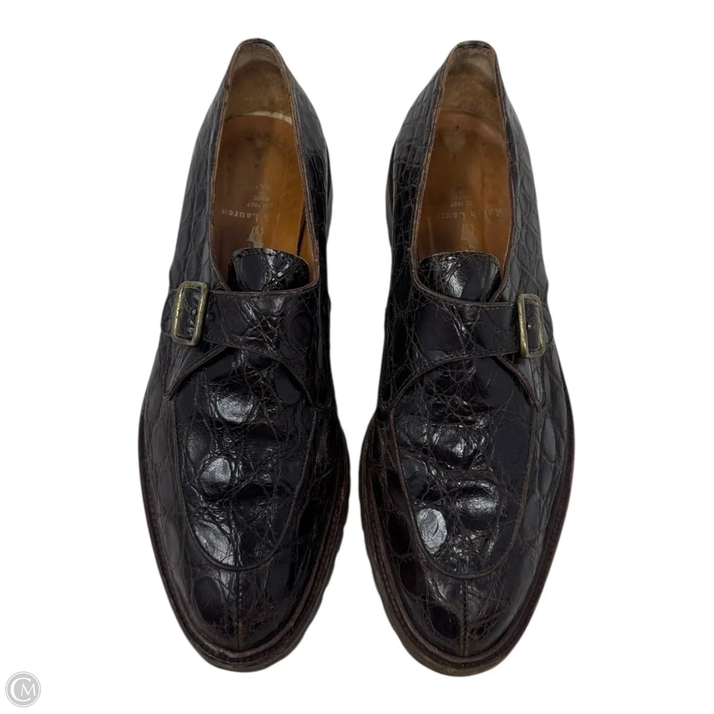 Vintage Croc Buckle Loafers Shoes Flats By Polo Ralph Lauren In Brown, Size: 8