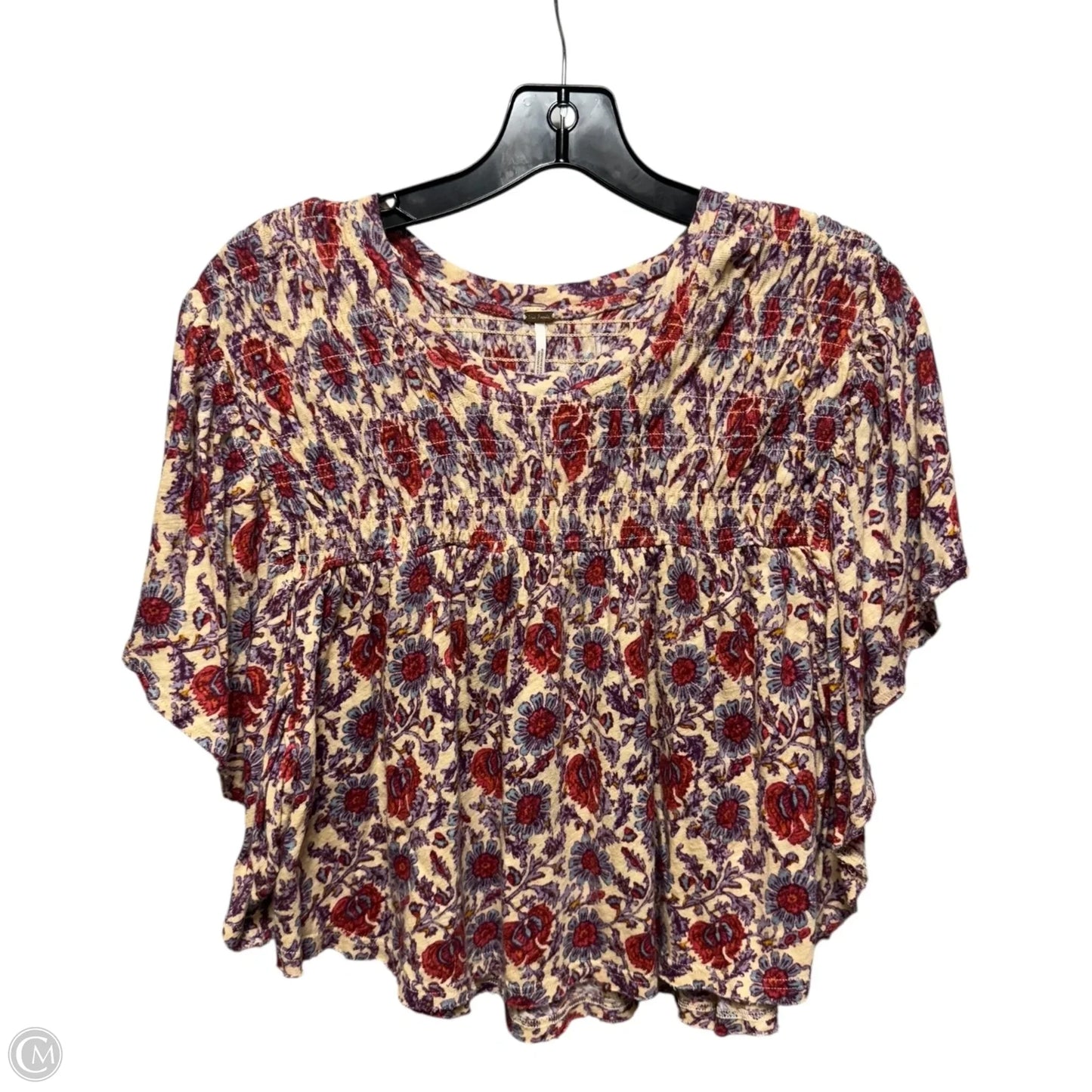 Printed Ruffled Up Top By Free People In Multi-colored, Size: M