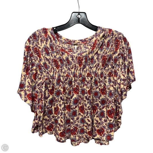 Printed Ruffled Up Top By Free People In Multi-colored, Size: M