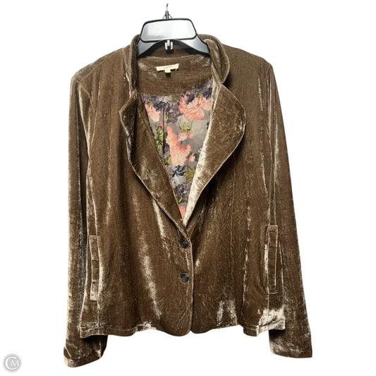 Velvet Blazer By Mystree In Bronze, Size: L