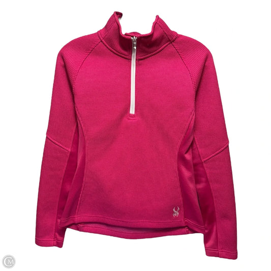 Athletic Top Long Sleeve Collar By Spyder In Pink, Size: S
