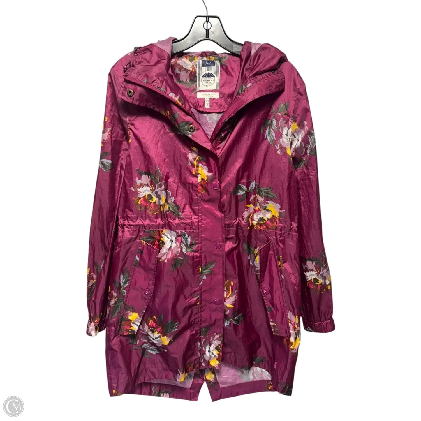 Golightly Waterproof Packaway Raincoat By Joules In Floral Print, Size: 4