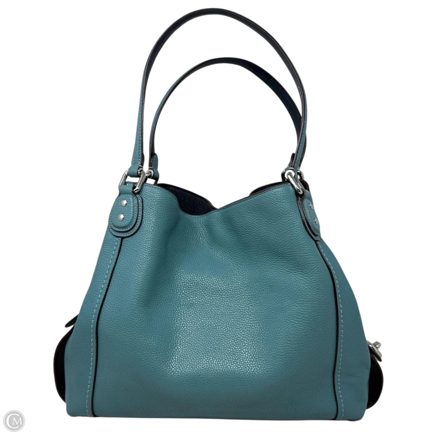 Edie Shoulder Bag 31 in Polished Pebble Leather Designer By Coach, Size: Medium