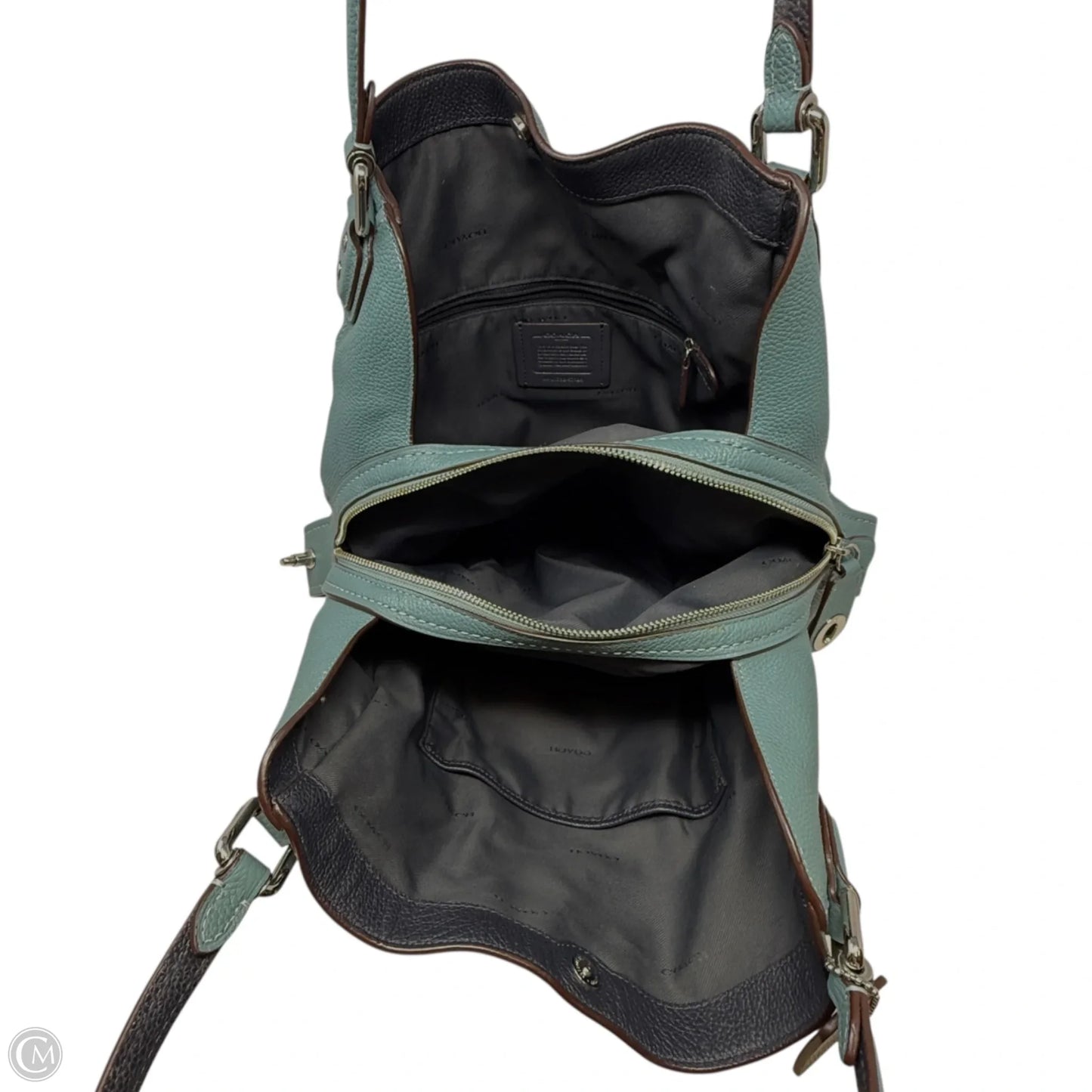 Edie Shoulder Bag 31 in Polished Pebble Leather Designer By Coach, Size: Medium