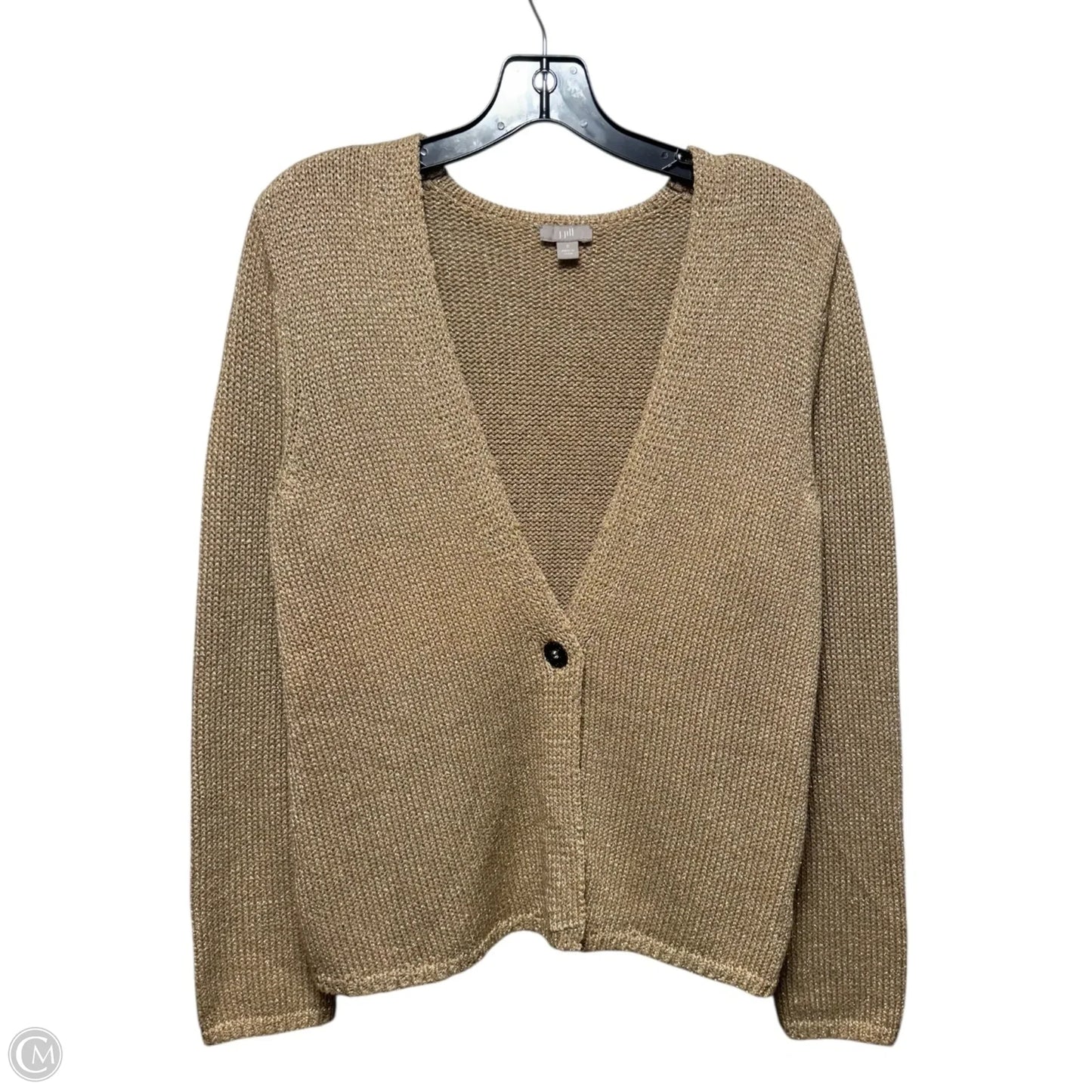 Metallic Sweater Cardigan By J. Jill In Gold, Size: S