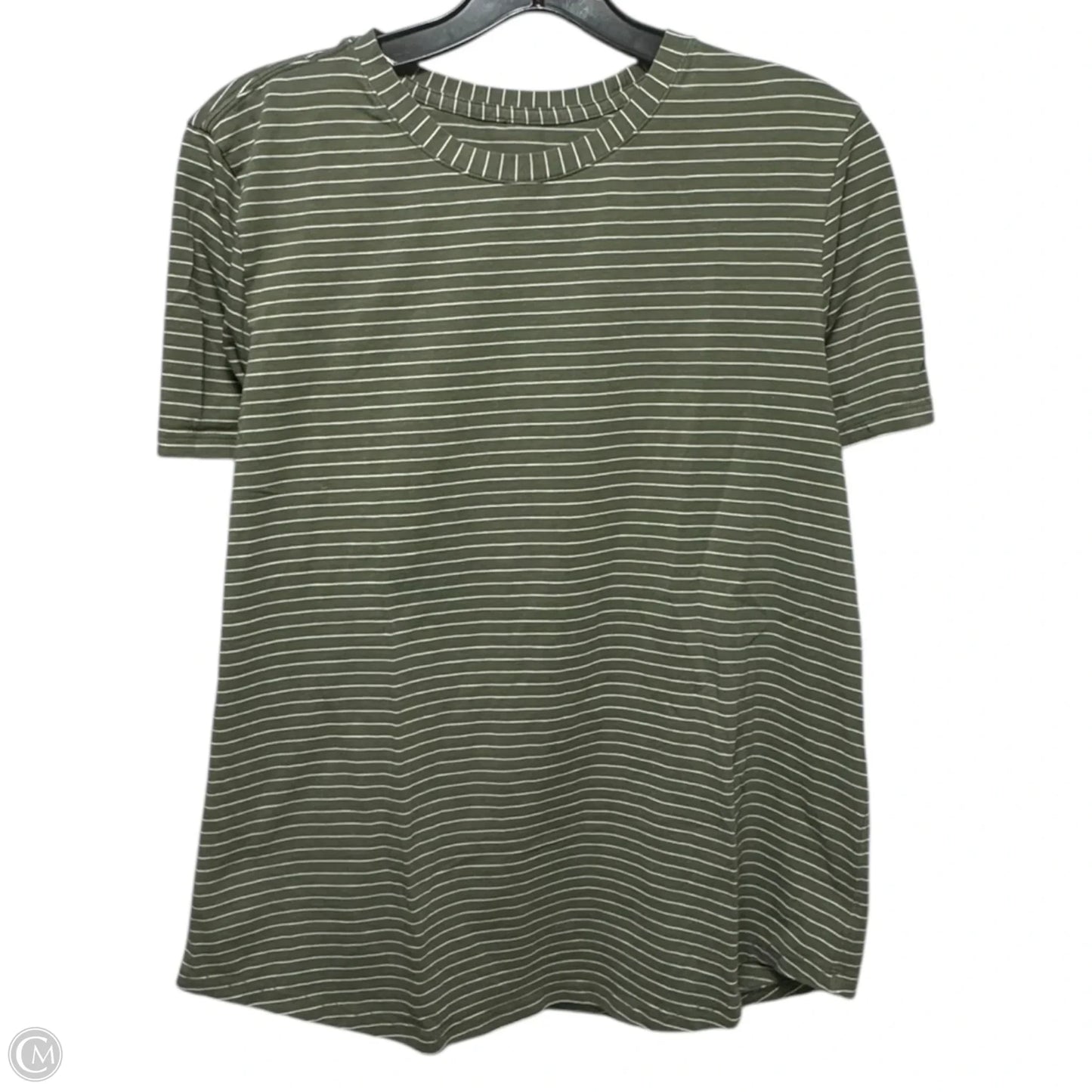 Athletic Top Short Sleeve By Lululemon In Striped Pattern, Size: M