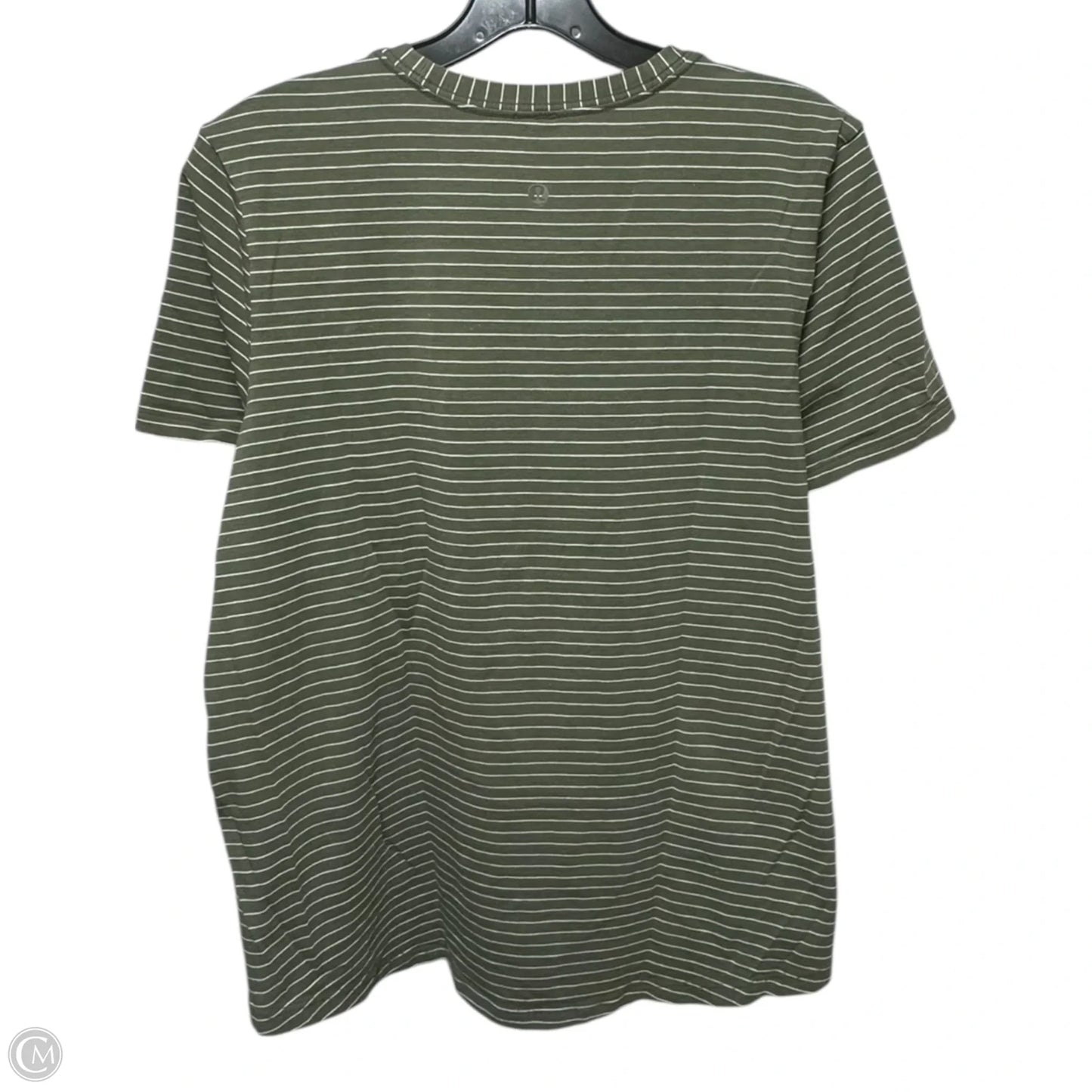 Athletic Top Short Sleeve By Lululemon In Striped Pattern, Size: M