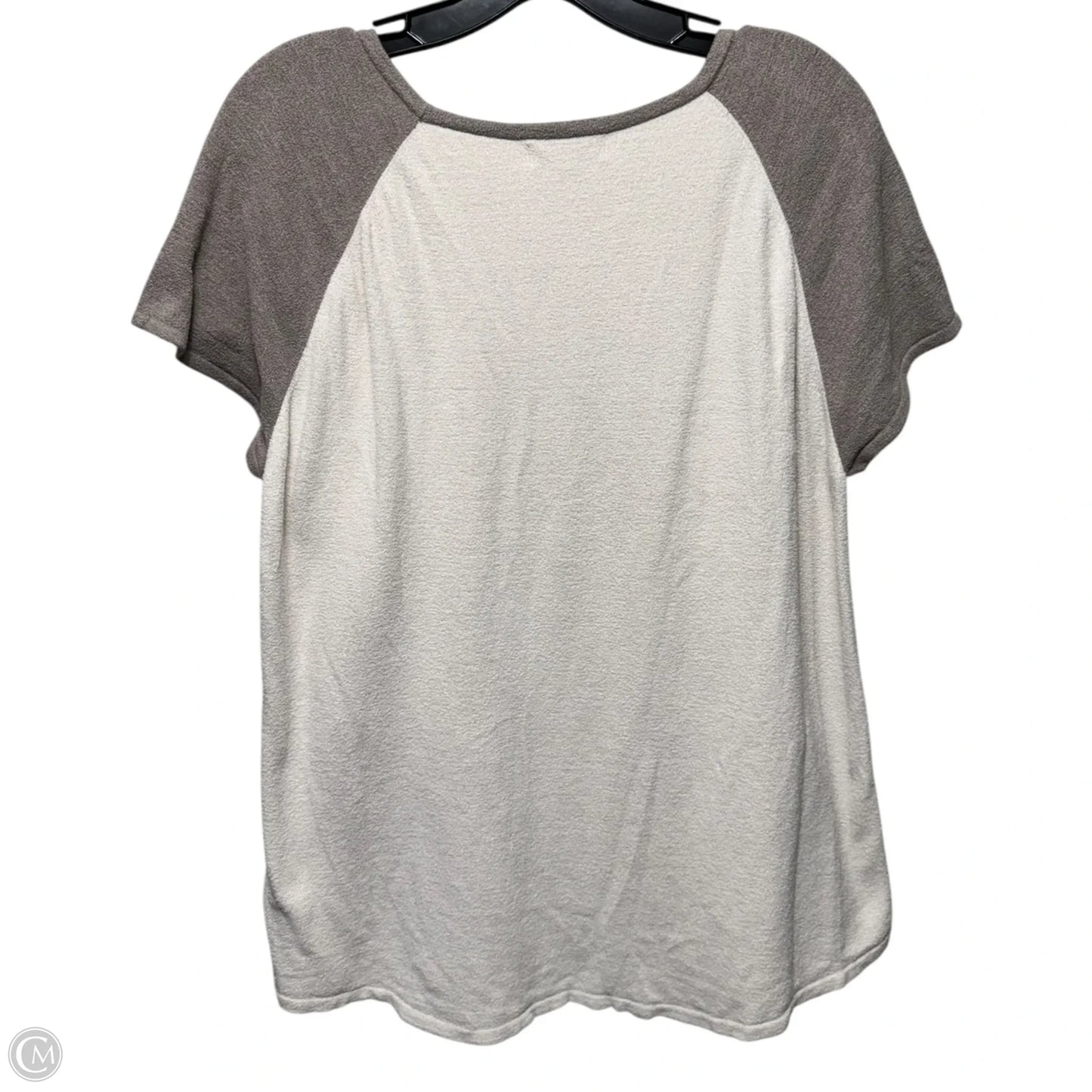 CozyChic Ultra Lite Raglan Baseball Tee By Barefoot Dreams In Cream & Tan, Size: Xl