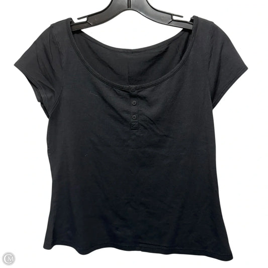 Athletic Top Short Sleeve By Lululemon In Black, Size: M