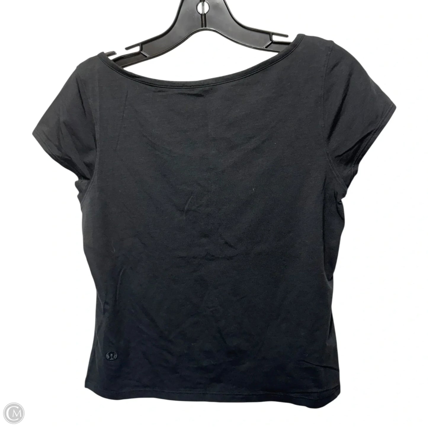Athletic Top Short Sleeve By Lululemon In Black, Size: M