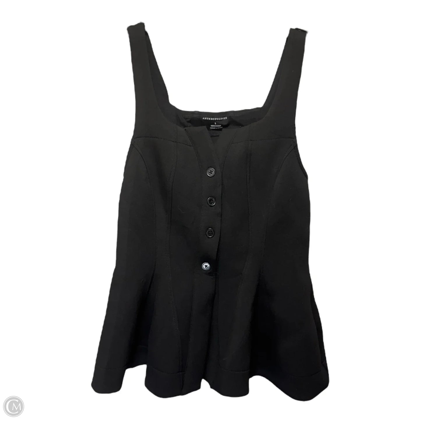 Seamed Scuba Corset Tank Top By Anthropologie In Black, Size: S