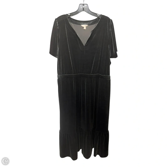 Velvet Dress Casual Short By Terra & Sky In Grey, Size: 1x