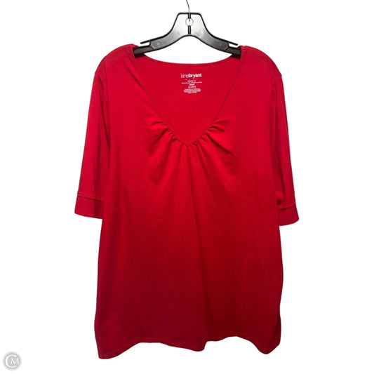Top Short Sleeve Basic By Lane Bryant In Red, Size: 22
