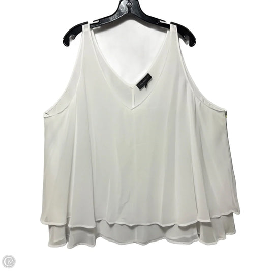 Top Sleeveless By Lane Bryant In White, Size: 28