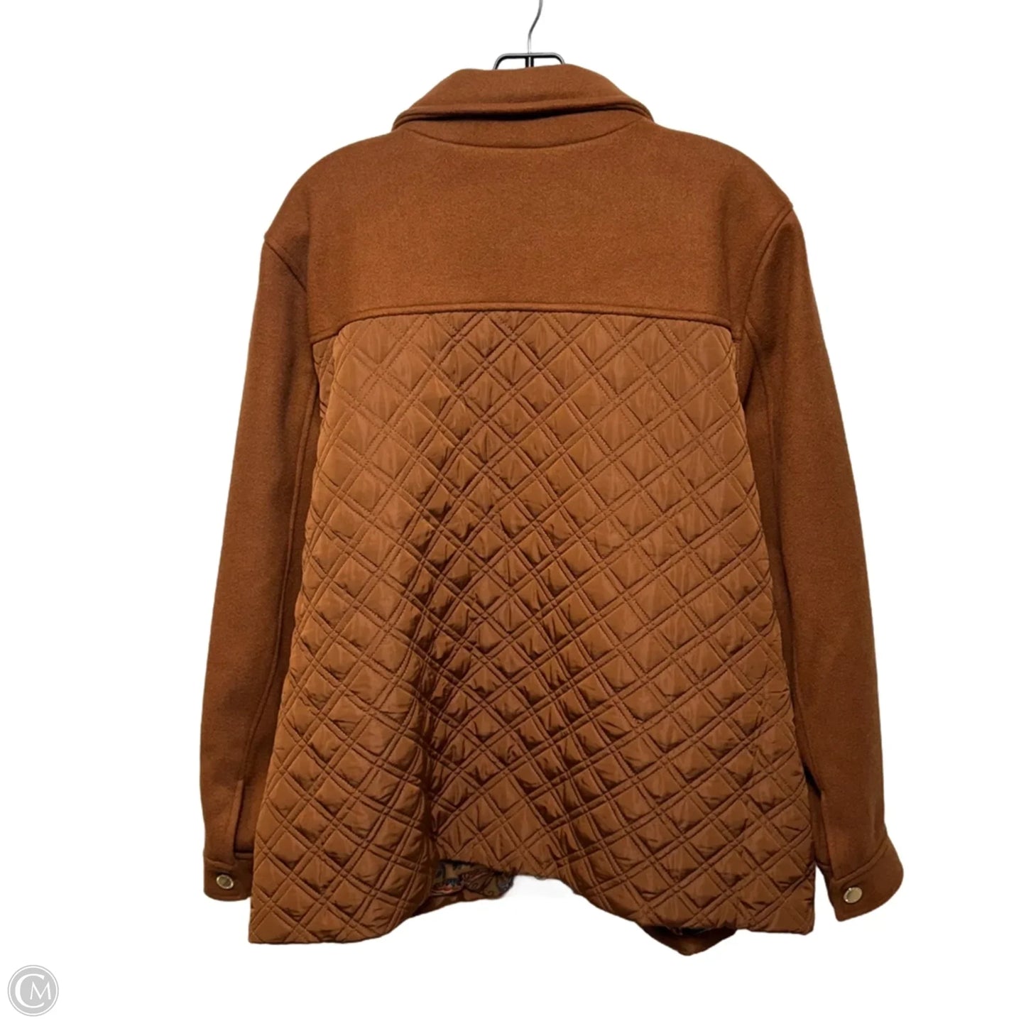 Estate Mixed Media Quilted Jacket w/ Lining By Isaac Mizrahi Live! QVC In Brown, Size: XL