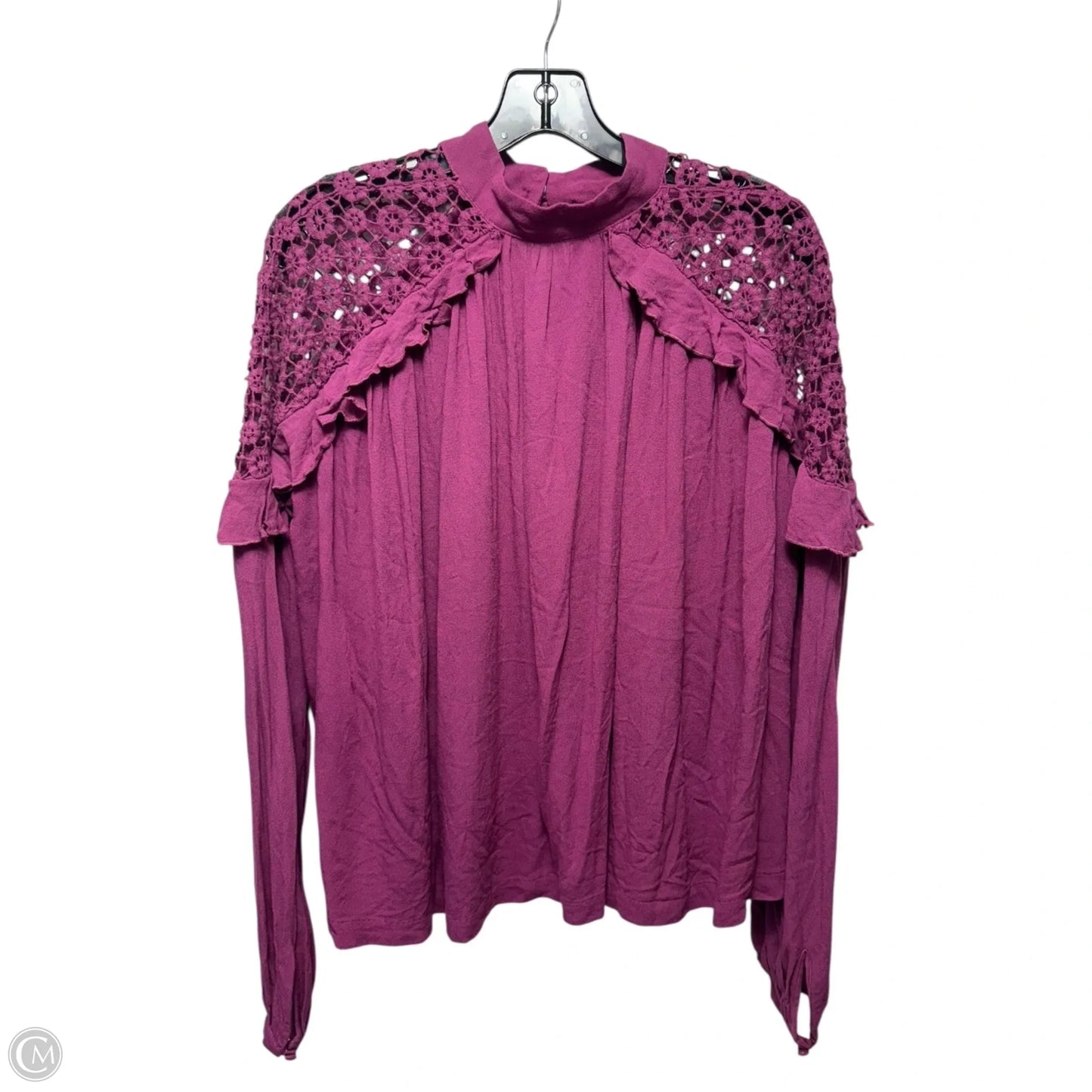 Little Bit Of Love Crochet Knit Blouse By Free People In Purple, Size: S