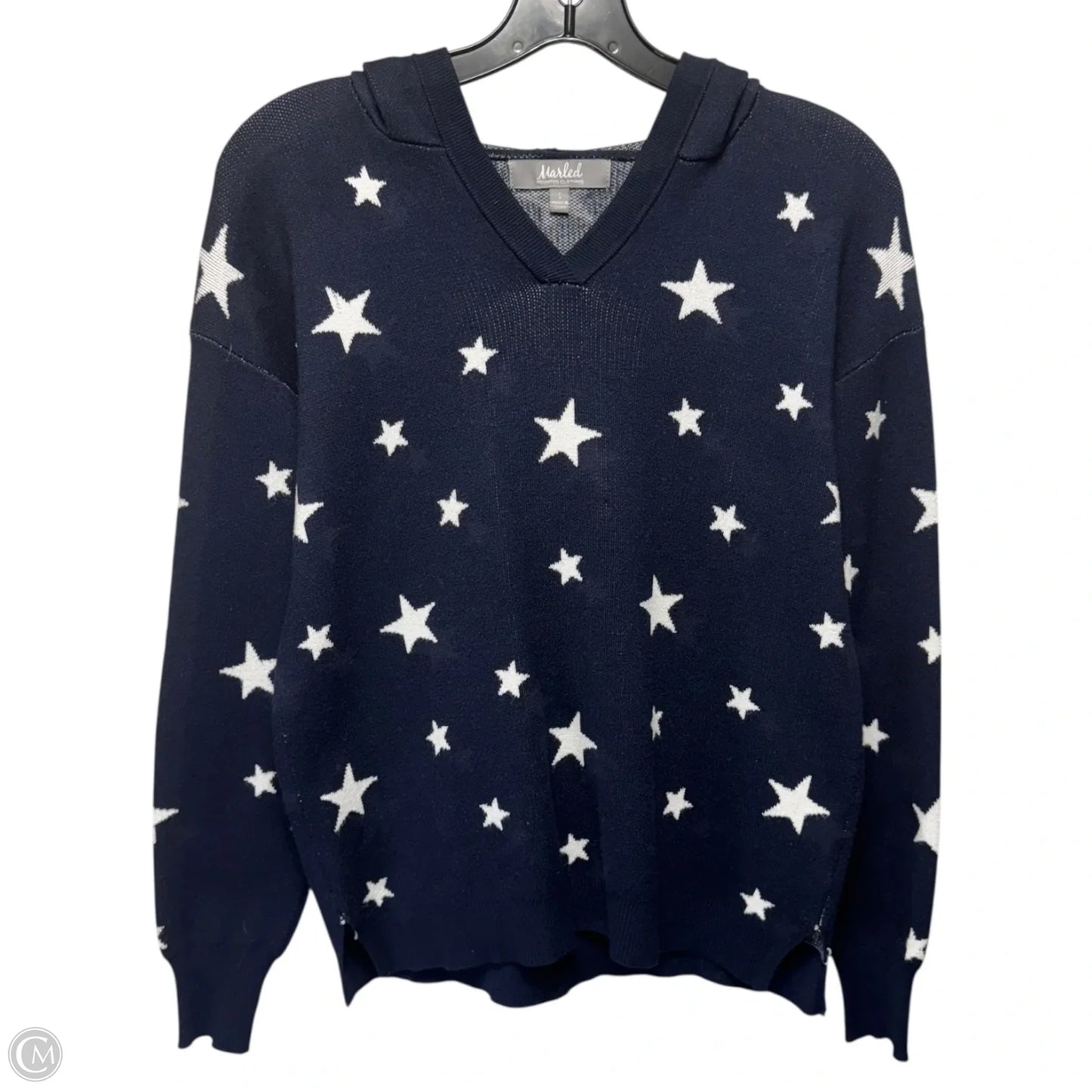 Sweater By Marled In Blue & White, Size: S