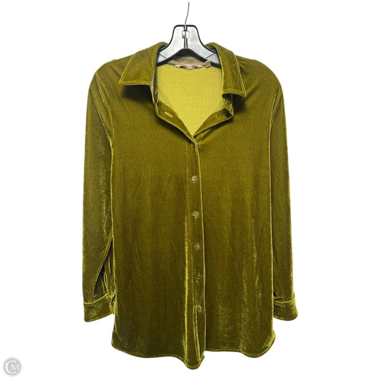 Velvet Top Long Sleeve By Soft Surroundings In Green, Size: Xs