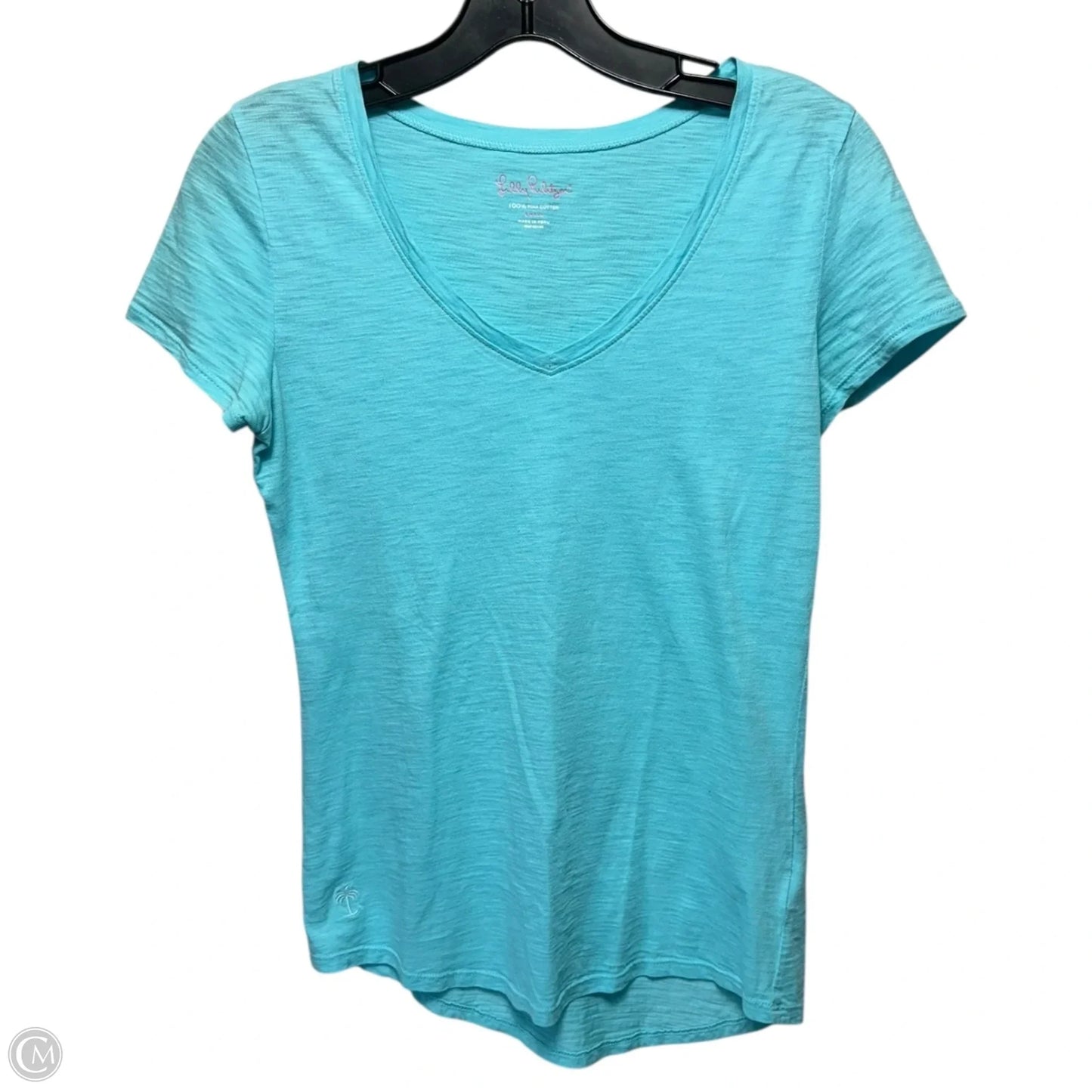 Top Short Sleeve Designer By Lilly Pulitzer In Blue, Size: S