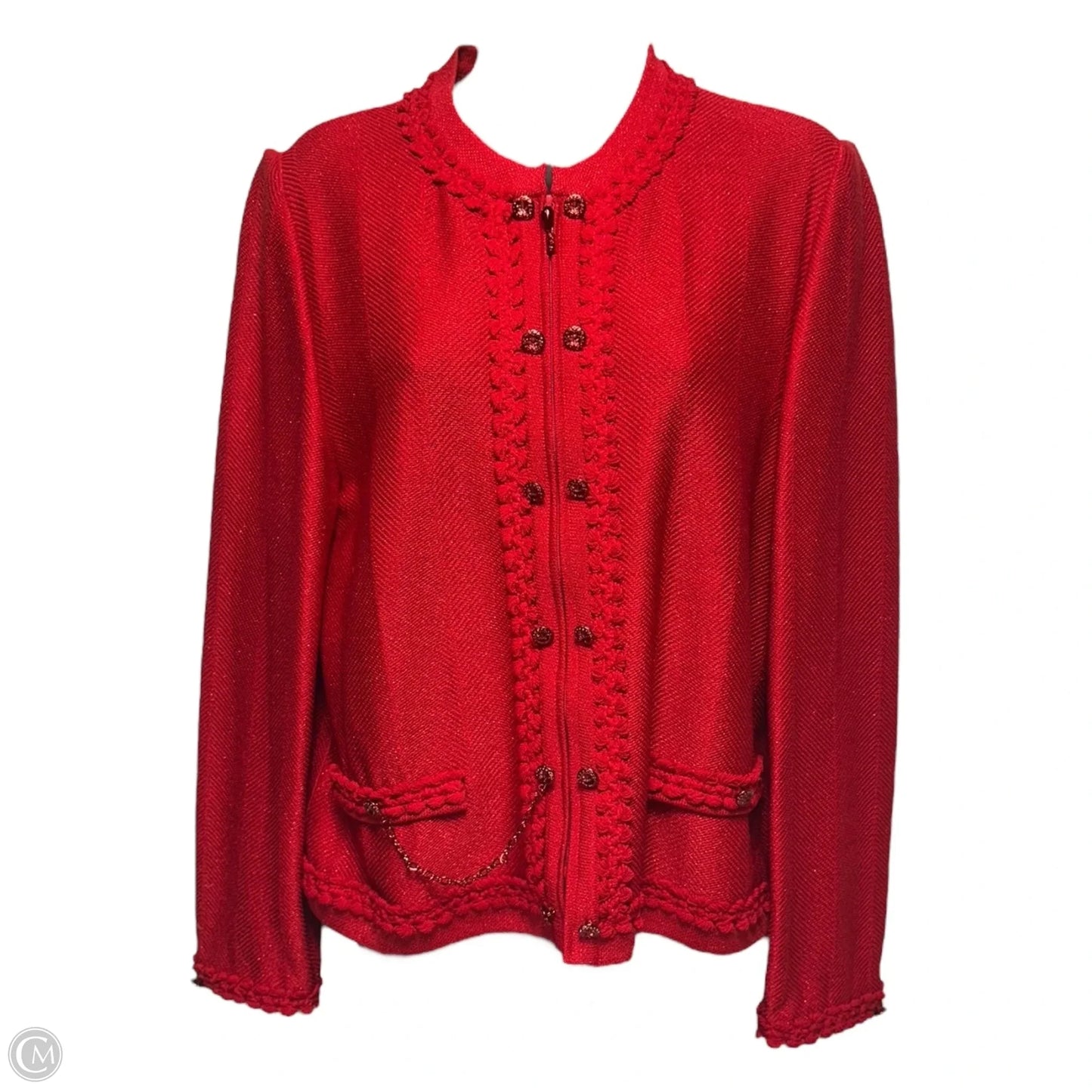 Jacket Luxury Designer By St John Collection In Red, Size: 10