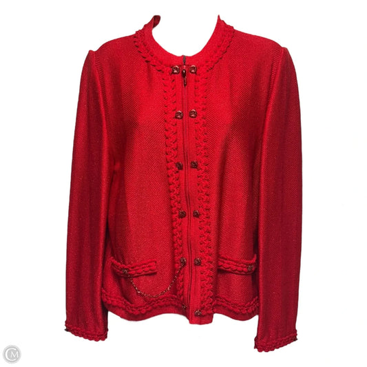 Jacket Luxury Designer By St John Collection In Red, Size: 10