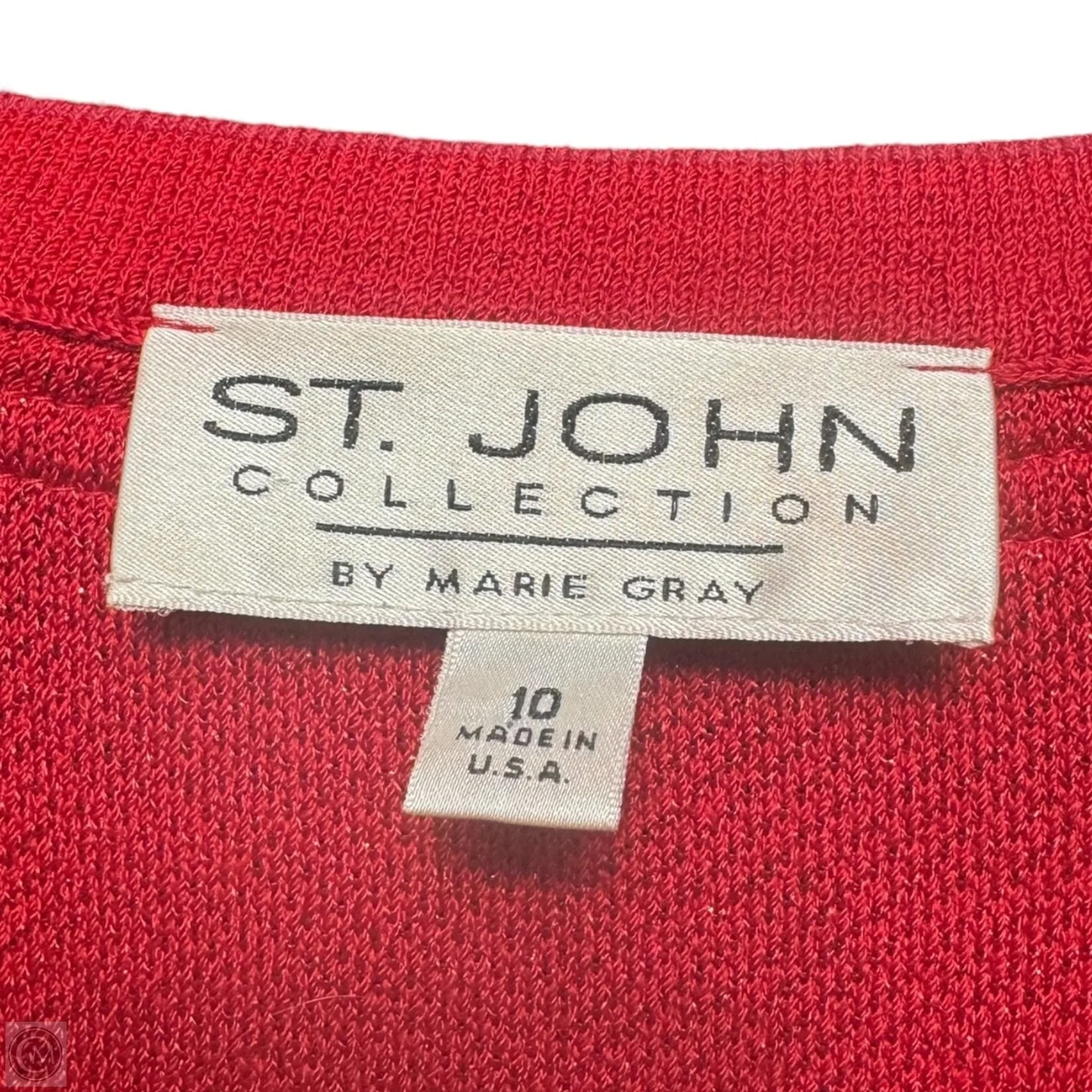 Jacket Luxury Designer By St John Collection In Red, Size: 10