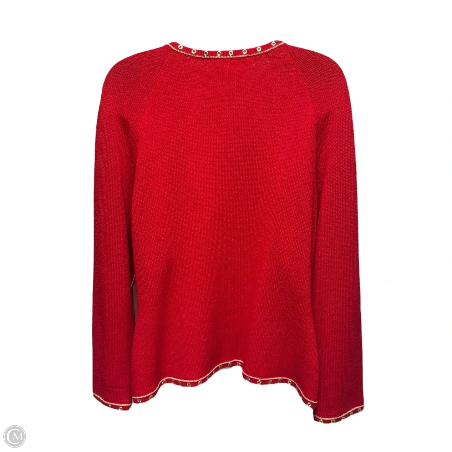 Sweater Cardigan Luxury Designer By St John Collection In Red, Size: 4