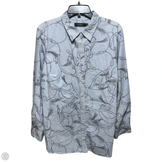 Top Long Sleeve By Lauren By Ralph Lauren In Striped Pattern, Size: 1x