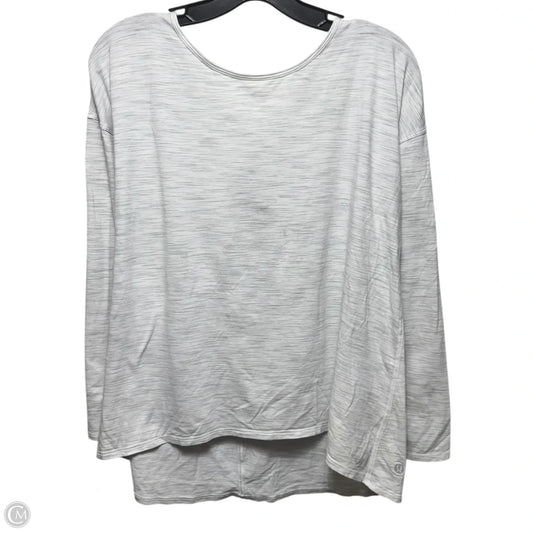 Athletic Top Long Sleeve Crewneck By Lululemon In Grey & White, Size: M