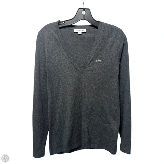 Top Long Sleeve By Lacoste In Grey, Size: 6