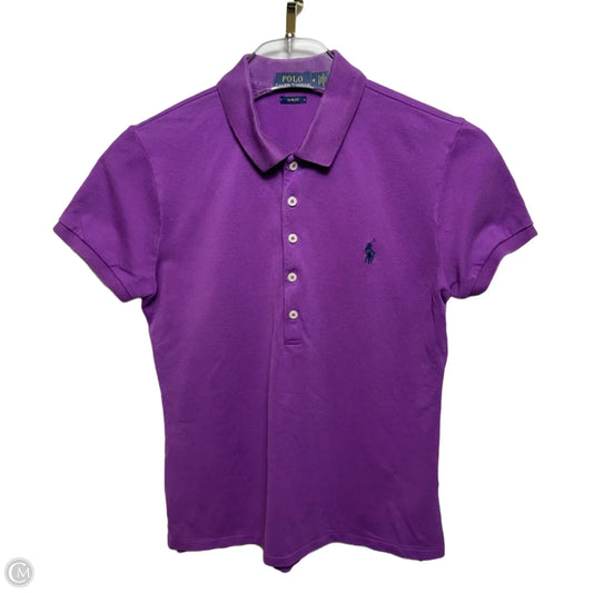 Slim Fit Top Short Sleeve By Polo Ralph Lauren In Purple, Size: M