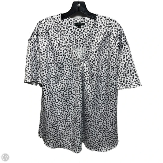 Top Short Sleeve By Alfani In Black & White, Size: 3x