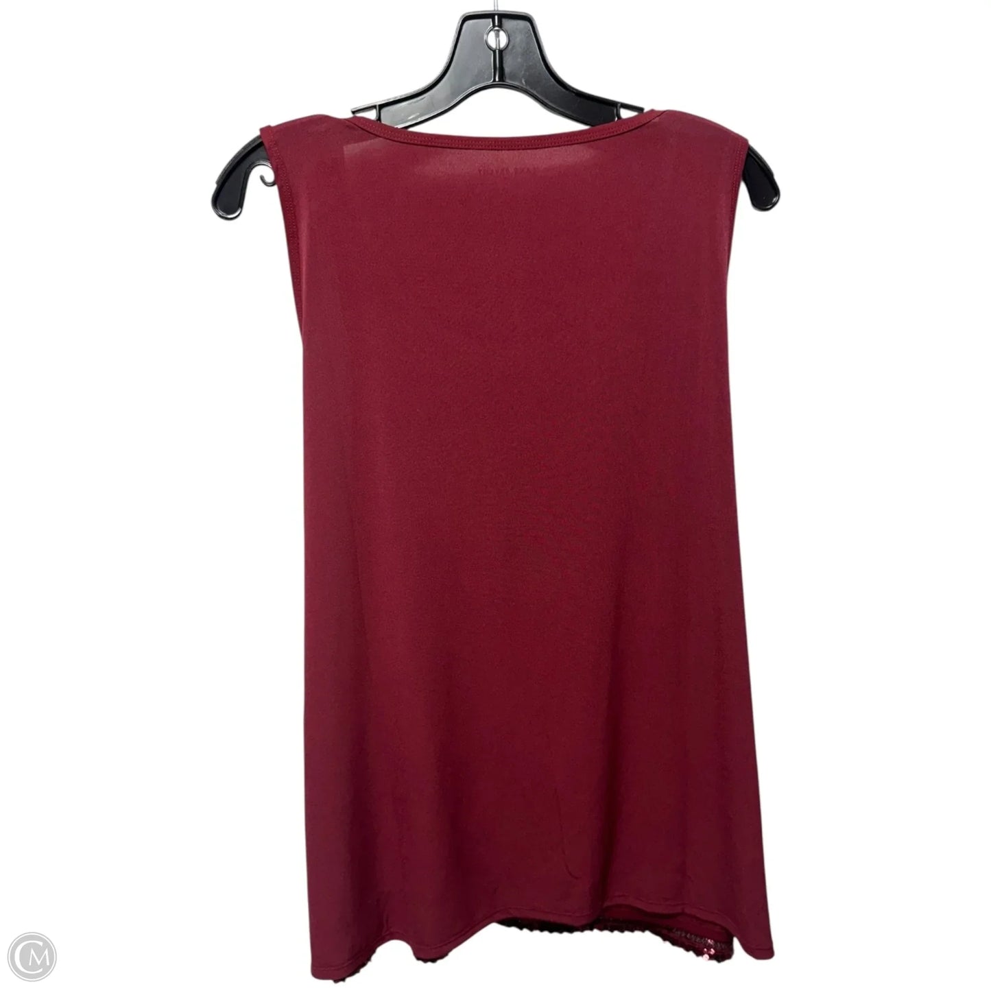 Sequin Top Sleeveless By Lane Bryant In Red, Size: 18